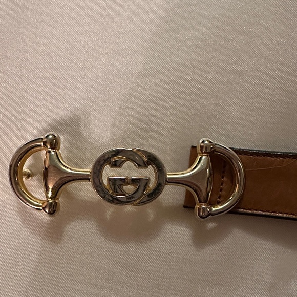 Vintage Gucci Brown Leather Belt with Gold Buckle - Picture 4 of 4